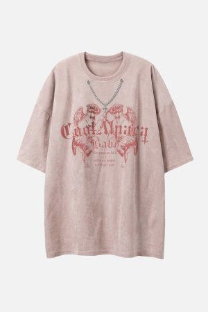 Concert Outfit Suede Angel Print Tee