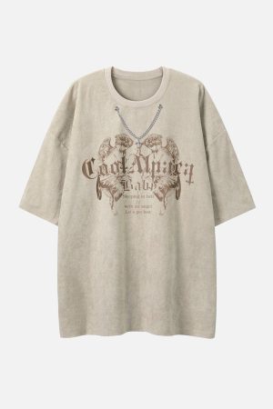 Concert Outfit Suede Angel Print Tee