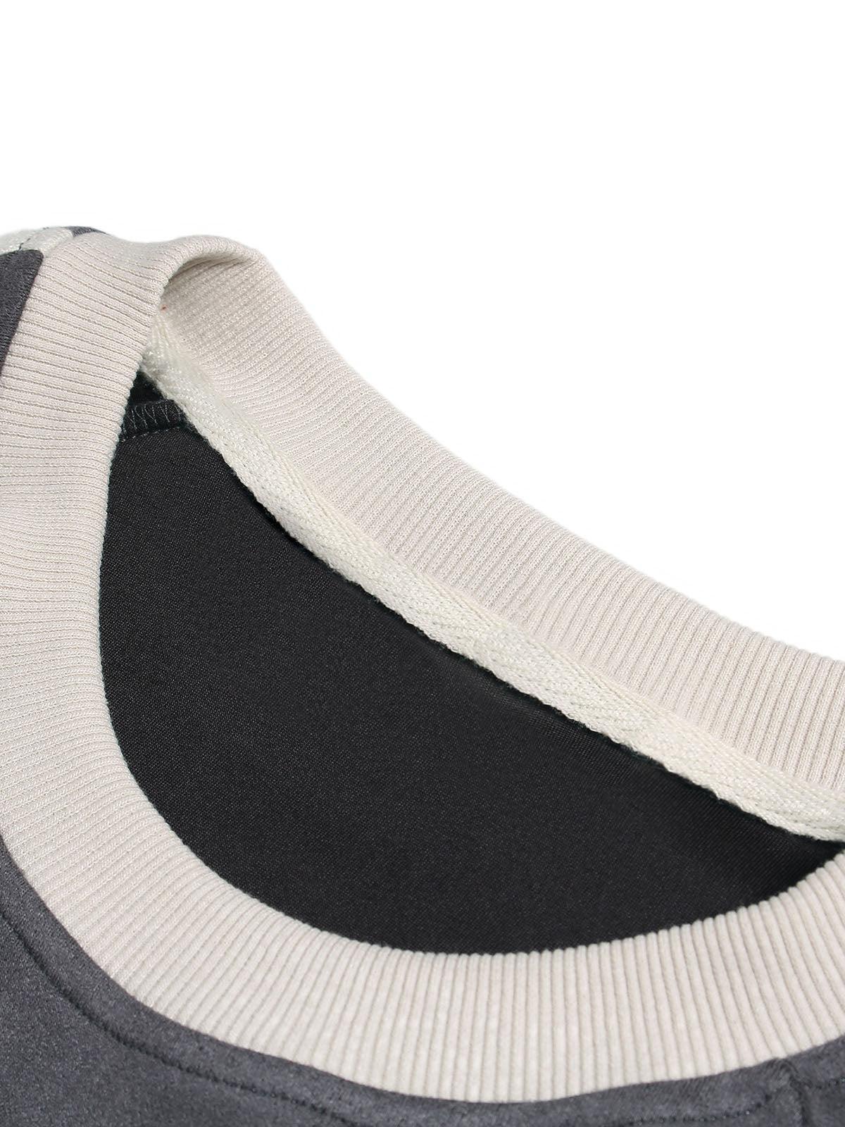 Concert Outfit Suede Contrast Color Spliced Letter Embroidery Oversize T-Shirt Concert Outfit Suede Contrast Color Spliced Letter Embroidery Oversize T-Shirt