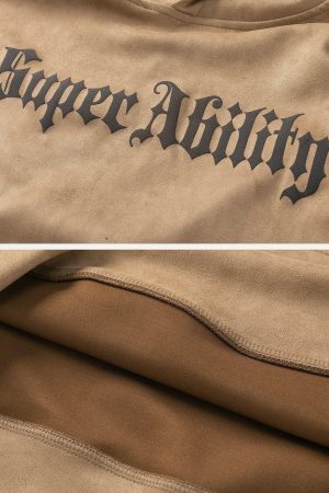 Concert Outfit Suede Cross Print Hoodie