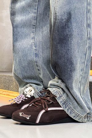 Concert Outfit Suede Lace-Up Sneakers