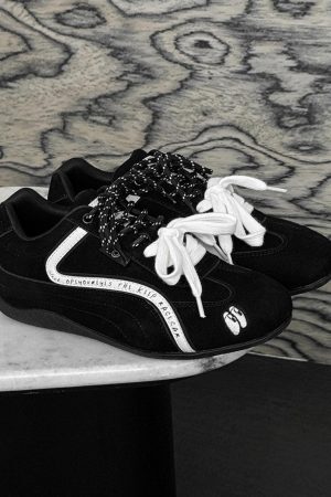 Concert Outfit Suede Lace-Up Sneakers