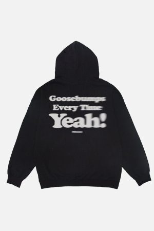 Concert Outfit Suede Letter Foam Print Hoodie