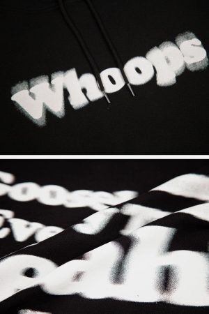 Concert Outfit Suede Letter Foam Print Hoodie