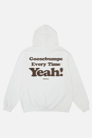 Concert Outfit Suede Letter Foam Print Hoodie