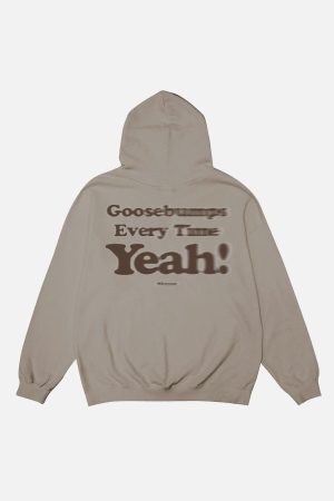 Concert Outfit Suede Letter Foam Print Hoodie