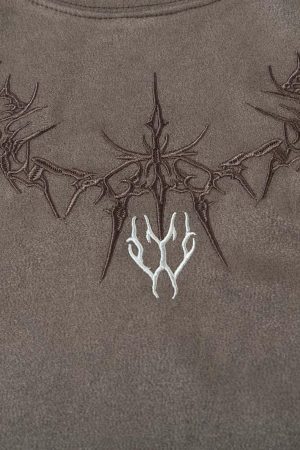 Concert Outfit Suede Thorn Embroidered Vest