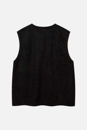 Concert Outfit Suede Thorn Embroidered Vest