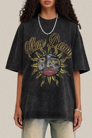 Concert Outfit Sun Doodle Print Tee