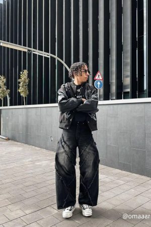 Concert Outfit Symbol Embroidery PU Leather Racing Jacket