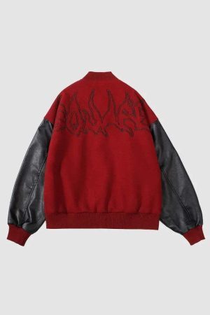 Concert Outfit Symbol Embroidery PU Leather Racing Jacket