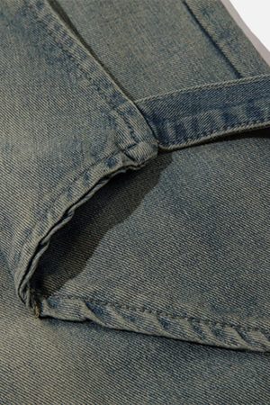 Concert Outfit Symmetrical Panel Button-Down Jeans