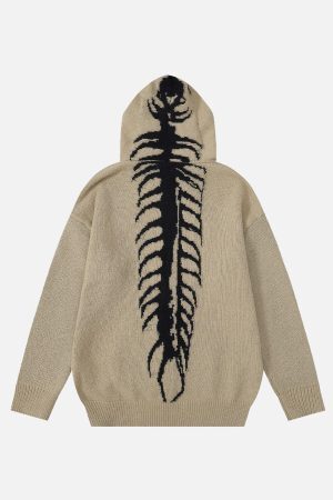 Concert Outfit Tailbone Pattern Jacquard Sweater Hoodie