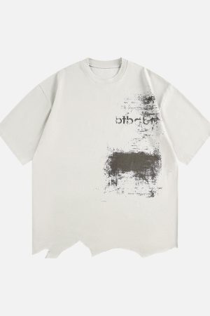 Concert Outfit Tattered Design Printed T-Shirt