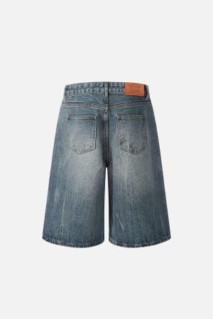 Concert Outfit Texture Washed Longline Jorts