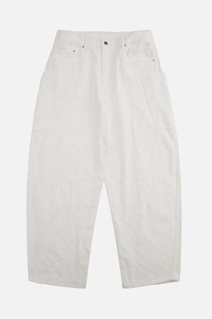 Concert Outfit Textured Structured Barrel Jeans