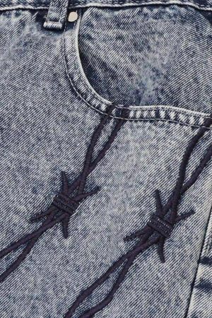 Concert Outfit Thorn Chain Embroidered Jeans