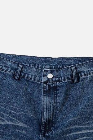 Concert Outfit Thorn Print Washed Oversized Jeans