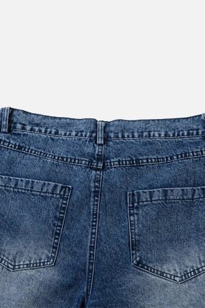 Concert Outfit Thorn Print Washed Oversized Jeans