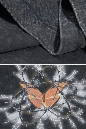 Concert Outfit Thorns Butterfly Print Tee
