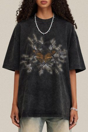 Concert Outfit Thorns Butterfly Print Tee