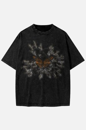 Concert Outfit Thorns Butterfly Print Tee