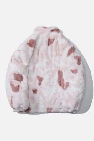 Concert Outfit Tie Dye Angel Bunny Label Sherpa Coat