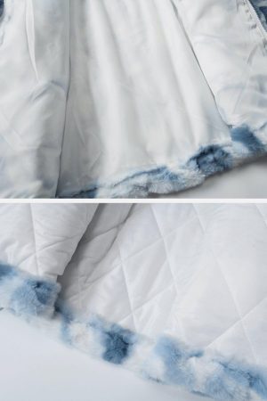 Concert Outfit Tie Dye Angel Bunny Label Sherpa Coat