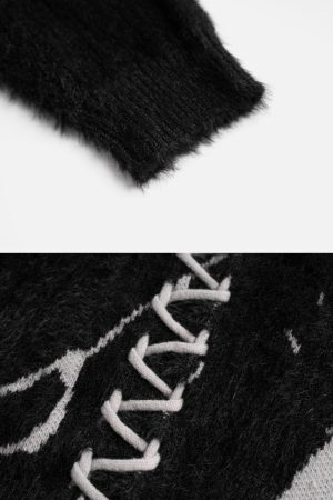 Concert Outfit Tie-Dye Bandage Turtleneck Sweater