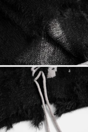 Concert Outfit Tie-Dye Bandage Turtleneck Sweater