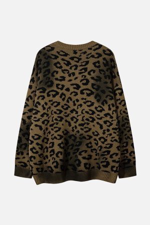 Concert Outfit Tie-Dye Cheetah Jacquard Sweater