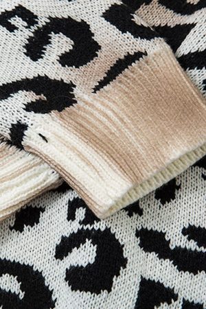 Concert Outfit Tie-Dye Cheetah Jacquard Sweater