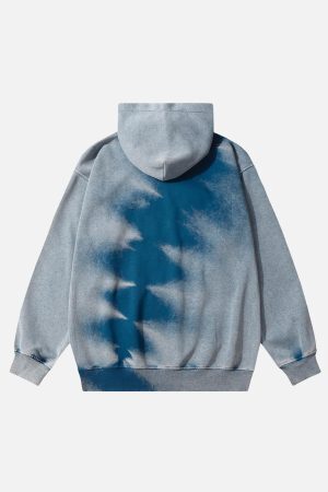 Concert Outfit Tie-Dye Contrasting Print Pullover Hoodie