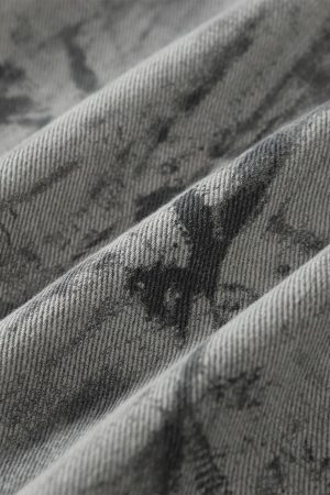 Concert Outfit Tie-Dye Denim Bomber Jacket