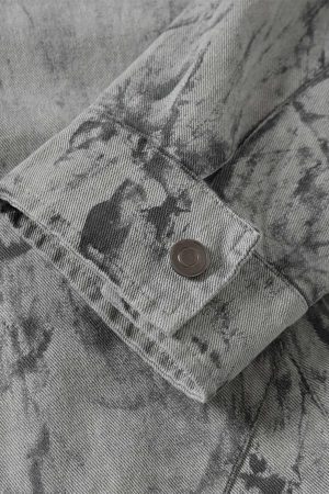 Concert Outfit Tie-Dye Denim Bomber Jacket