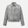 Concert Outfit Tie-Dye Denim Bomber Jacket