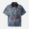 Concert Outfit Tie-Dye Denim Graffiti Polo T-Shirt