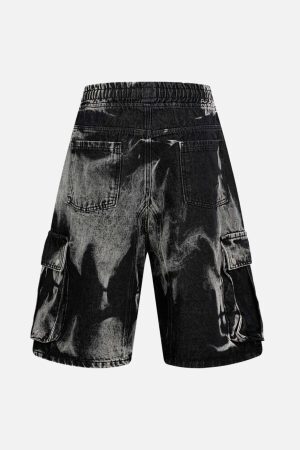 Concert Outfit Tie-Dye Drawstring Cargo Jorts