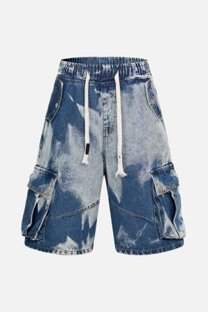 Concert Outfit Tie-Dye Drawstring Cargo Jorts