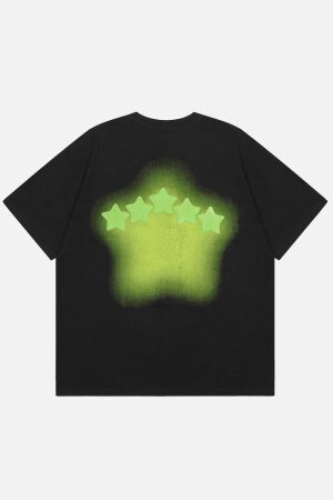 Concert Outfit Tie Dye Flocked Star Tee