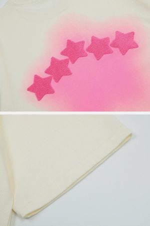 Concert Outfit Tie Dye Flocked Star Tee