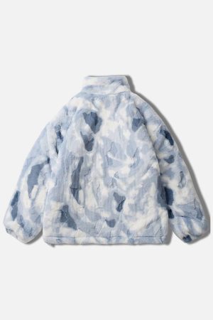 Concert Outfit Tie-Dye Heart Sherpa Coat