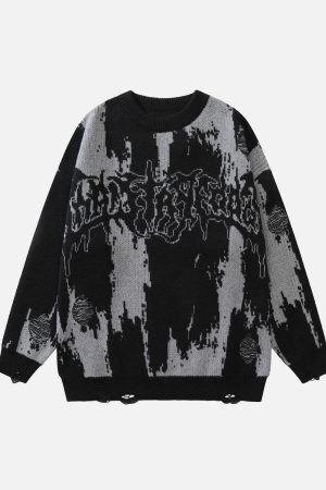 Concert Outfit Tie Dye Letter Print Sweater