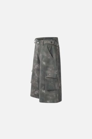 Concert Outfit Tie Dye Multi Pocket Jorts