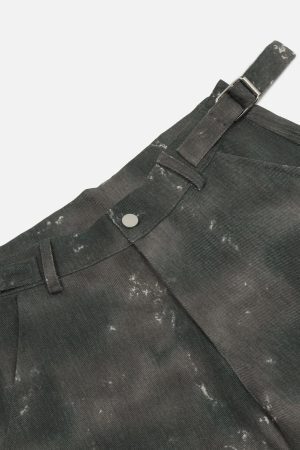 Concert Outfit Tie Dye Multi Pocket Jorts