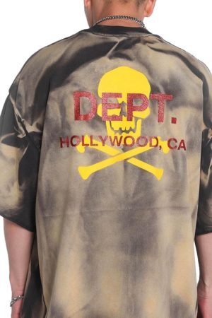 Concert Outfit Tie-Dye Skull Print T-Shirt