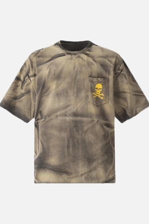 Concert Outfit Tie-Dye Skull Print T-Shirt