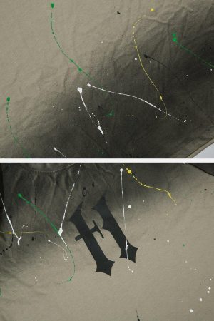 Concert Outfit Tie Dye Splash Ink Washed Tee