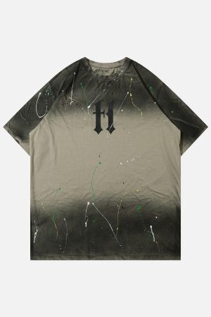 Concert Outfit Tie Dye Splash Ink Washed Tee