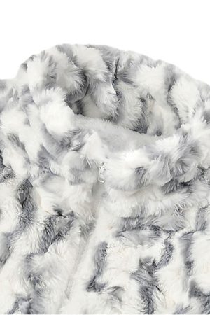 Concert Outfit Tie-Dye Stand Collar Sherpa Jacket